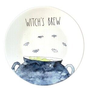Rae Dunn WITCHS BREW Dinner Plate Large 11.5" Caldron Spooky Halloween NEW 2022